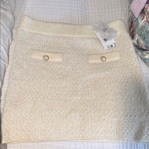 Mango Pearl Tweed Knit Skirt